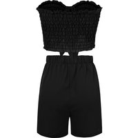 Women Two-Piece Clothes Set Solid Black Brown Blue Sleeveless Off Shoulder Pleated Outfits