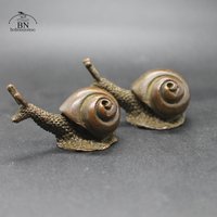 Antique Copper Snail Figurines Miniatures Desktop Ornaments Small Animal Statue Living Room Home Decorations Crafts Accessories