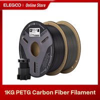 ELEGOO PETG-CF Carbonfaser PETG Filament 1,75 mm Grau 1KG, Hochfestes & Starres 3D-Druckfilament, Geeignet für die Meisten FDM-Drucker