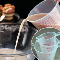 250/500/1000ml Plastic Measuring Cups Highly Transparent Measuring Cups with Scale Kitchen Baking Weighing and Measuring Tools