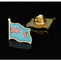 Oceanica Country The Republic of Fiji Flag Epoxy Gold Plated Lapel Pin Casual Badge/Brooch