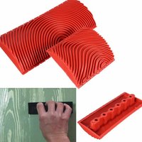 2Pcs/set Rubber Roller Brush Imitation Wood Graining Wall Painting Home Decoration Art Embossing DIY Brushing Painting Tools