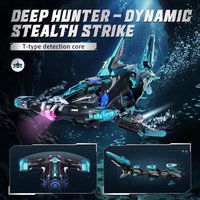ROKR 3D Puzzle Hammerhead Shark Mechanical Model Kits Sea Animals Building Toy with Motion LED Light Effect 3D Puzzles for Adult