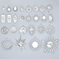 6pcs/Lot Metal Sun Pendant Sunset Sunshine Stainless Steel Charms For Jewelry Making Supplies Fashion Charm DIY Earring Necklace