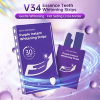 Purple Teeth Whitening Strips-No Sensitivity Instant Teeth Bleaching Color Corrector Home Teeth Whitening Strips for Cleaner