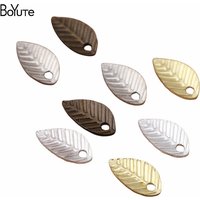 BoYuTe (1000 Pieces/Lot) 4*7MM Small Metal Brass Stamping Leaf Charms Diy Handmade Jewelry Making Materials