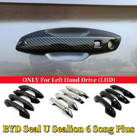 For BYD Seal U Sealion 6 Song Plus DMI 2024 2025 LHD Accessories ABS Carbon Fiber Car Door Handle Cover Trim Auto Modified Parts