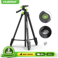 Statyw laserowy HUEPAR 1,52M z funkcją 360 ° Głowica pancerna i poziomica bąbelkowa - regulowany statyw do poziomu laserowego, aparatu fotograficznego, miernika laserowego