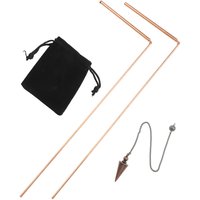 2pcs 99.9% Copper Dowsing Rod Psychic And Divination Copper Pendulum Kit Portable Dragon Seeking Detachable Tool