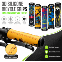 CNCLOL 3D Anti-Slip Silicone Bike Grips Double Lock On Dual Shock Absorbing Heat Insulated MTB Fixed Gear Bicycle Grips