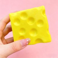 7CM Cheese Cube Stress Ball Squishy Toy Cheese Bread Squeeze Ball Fidget Toy ASMR Sensory Anti-Stress Squeeze Toy Adult Gift