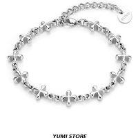 Iris Flower Cross Splicing Bracelet For Man Woman Non Fading Titanium Luxury Bracelet New Couple Jewelry Hip Hop Punk Gift