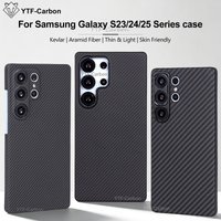 YTF Hülle für Samsung S25Ultra/S25 Plus aus Kevlar, magnetisch, ultradünn, sturzsicher, S24Ultra/S24 Plus/S23 Ultra, Aramidfaser-Hartschale