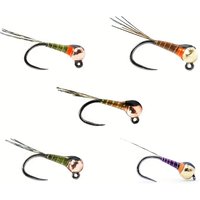 6 or 10pcs #14 Barbless Fast Sinking Jig Nymph Fly Epoxy Pheasant Tail Wet Euro Fly Perdigon Nymph Trout Fishing Lures