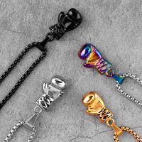 Boxing Gloves Boxer Men Necklaces Pendants Chain Punk Trendy for Boyfriend Stainless Steel Jewelry Creativity Gift Wholesale