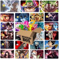 Random 5-10Pcs Anime Series Credit Card Debit Card Matte PVC Film Skin 100 Different Mystery Gifts Stickers