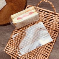 100PCS Transparent Sandwich Packaging Bag Disposable Plastic Hamburger Packing Bag Food Grade Self-adhesive Sealing Baking Bag