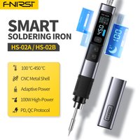 FNIRSI HS-02 Smart Electric Soldering Iron 100W 450° Adjustable Constant Temperature Portable Digital Soldering Station Welding image 4
