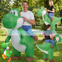 Party Jamboree Yoshi Cosplay Costume Super Brother Inflatable Dinosaur For Halloween Carnival Party Outfit Quick Inflation