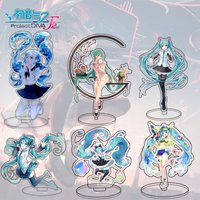 Large Standee Hatsune Miku Large Standee Anime Acrylic Desktop Decor Cartoon Figure Watching Drama Anime Merchandise