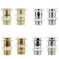 Bathroom Sink Stopper Washbasin Pop Up Drain Plug Cover Waste Pipe Drainer With Or Without Overflow For Bath Accessories
