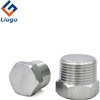 304 Stainless Steel Hexagonal End Cap Plug,1/8" 1/4" 3/8" 1/2" 3/4" 1" 2" BSPT NPT Male Thread for Oil/Water Pipe Fitting