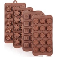 4 Pack Chocolate Flower Molds Reusable Silicone Cake Chocolate Candy Fondant Mold Durable Rose Floral Mould for Baker Ice Butter
