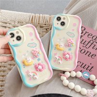 3D Bear Hang Phone Chain Lanyard Case For Samsung Galaxy A24 A14 A34 A35 A05 A05S S23 S21 Ultra Plus S20 FE A53 A52 A32 A31 A51