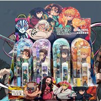 Anime Demon Slayer 0.5mm Automatic Pencil Set Random 1/6pcs Stationery Refill for Students Office Supplies