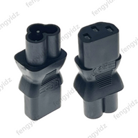 IEC 320 3-Pin C13 Female To C6 Male Cloverleaf Plug AC Power Adapter Converter