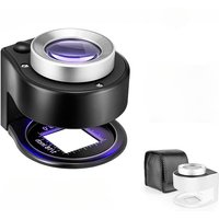 60x magnifying glass USB rechargeable Magnifier Glass Optical Glass Lens Loupe with 6 LED UV lights for Coin Stamps Jewelry