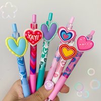 6Pcs Valentine’s Day Gel Pens Black Ink Heart-Shaped Pens for Teacher Appreciation Valentine Gifts for Coworkers Wedding Party