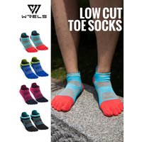 WRELS 1/2/3 Pairs Five Finger Socks Cotton Breathable Moisture Wicking Running Athletic Socks Anti-Slip Compression Toe Socks