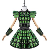 The Musical Anne Boleyn Cosplay Costume Green Fancy Dress Top Skirt Wrist Guard with Socks Uniform Suit for Halloween Party
