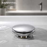 SANIVITAL 40mm Universal Basin Pop-Up Drain Stopper with Built-in Strainer Leak-Proof Sink Plug