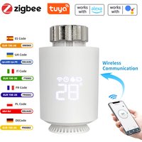 Tuya Zigbee 3.0 Thermostatic Valve Radiator Actuator Valve Zigbee Thermostatic Radiator Valve Head Temperature Controller Alexa