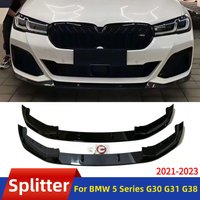 For BMW 5 Series G30 G31 G38 LCI M Sport 2021-2023 520i 520d Front Diffuser Splitter Bumper Lip Chin Glossy Black Accessories