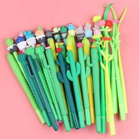 36 pcs Cute Novelty Cactus Gel Pen Funny Journal Cool Flower Kawaii Fun Rollerball Pen Creative School Office Supply
