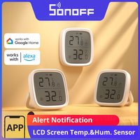 1-4 SZT. SONOFF SNZB-02D Zigbee LCD Cyfrowy Termometr Inteligentny Czujnik Temperatury i Wilgotności Monitorowanie przez Aplikację Współpracuje z Alexa i Google