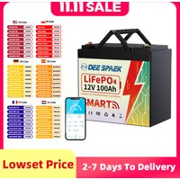 12V 100AH LiFePO4 Battery Pack BMS 100A For Solar Boat RV Camping Solar Trolling Motor Bluetooth Lithium Iron Phosphate Batteria