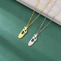 Ballet Shoe Pendant Stainless Steel Necklace For Men And Women Fashionable Ballet Enthusiast Gift Jewelry Gift New Style