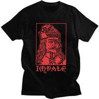 Vlad The Impaler Dracula T Shirts Men's Pure Cotton Novelty T-Shirts Tepes Gothic Vampire Horror Movie Tee Camisas Men Tops