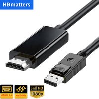 4K DisplayPort to HDMI cable 1080P/4K 30Hz DisplayPort to HDMI adapter cable DP in to HDMI HDTV adapter cable 3M/1.8M/1M