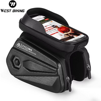WEST BIKING Bicycle Top Tube Phone Bag Touch Screen Waterproof 6.5 Inch Bike Phone Bag MTB Road Bike Cycling Front Frame Bag