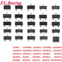 100Pcs/10pcs 1N60G AO3400A AO3401A AO3402A AO3404A AO3407A AO3409A AO3413A AO3414A AO3415A AO3416A AO3442A AO4407A SI2300A
