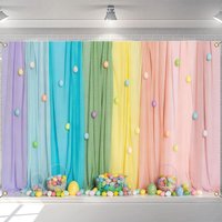 Bunny Easter Backdrops Birthday Cake Smash Adult Photography Props Baby Child Photocall Decor Wooden Fence Green Vine Background