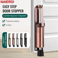 NAIERDI Kickdown Door Stop Zinc Alloy Easy Step Door Stopper Heavy Duty Rubber Foot Kickdown Door Holder Randomly Stop Hardware