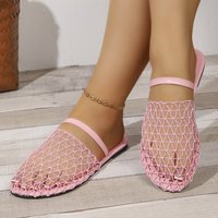 2026 Summer Hollow Sandals Women Flats Shallow New Beach Shoes Comfort Retro Female slippers 36-43