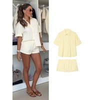 TFMLN Fashion Women Striped Short Sleeved Shirt + Mini Shorts 2piece Set Summer New Casual Loose Ladies Beach Vacation Set 2026