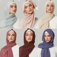Casual Chiffon Muslim Headband Big Size Soft Hijab Scarf Long Breathable Islamic Scarves